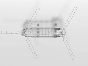 low poly cartoon boeing ch-47 chinook helicopter 3D Model