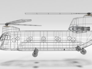 low poly cartoon boeing ch-47 chinook helicopter 3D Модель