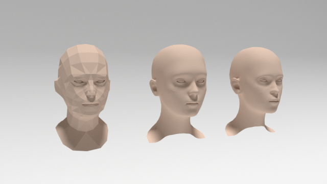 low poly woman heads 3D Model .c4d .max .obj .3ds .fbx .stl .blend 