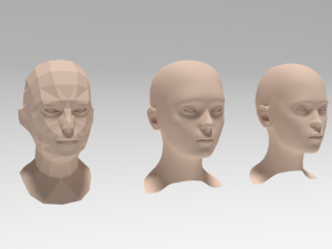 low poly woman heads 3D 모델