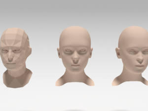 low poly woman heads 3D Model