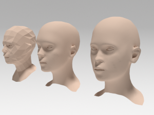 low poly woman heads 3D Model