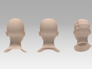 low poly woman heads 3D Model