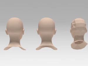 low poly woman heads 3D Model