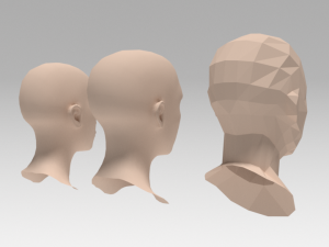 low poly woman heads 3D Model