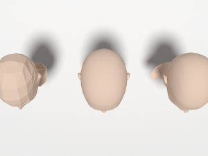 low poly woman heads 3D Model