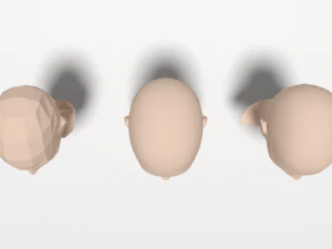 low poly woman heads 3D Model