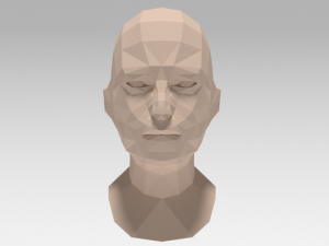 low poly woman heads 3D Model