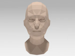 low poly woman heads 3D Model