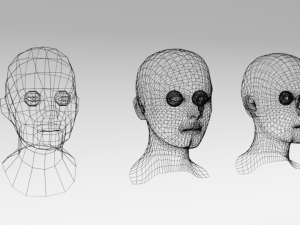 low poly woman heads 3D Model