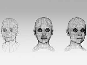 low poly woman heads 3D Model