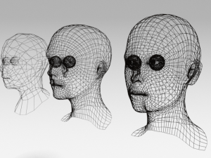 low poly woman heads 3D Model