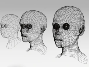 low poly woman heads 3D Model