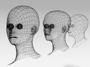 low poly woman heads 3D Model