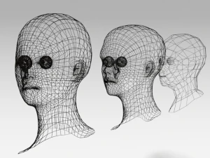 low poly woman heads 3D Model