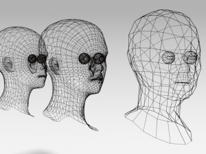 low poly woman heads 3D Model