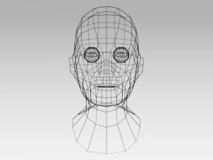 low poly woman heads 3D Model