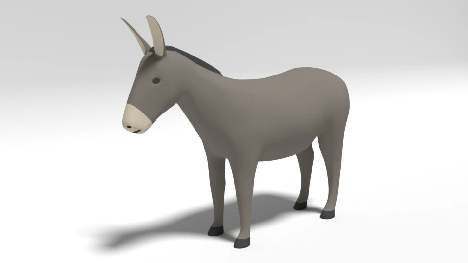 cartoon donkey 3D Model .c4d .max .obj .3ds .fbx .stl .blend 