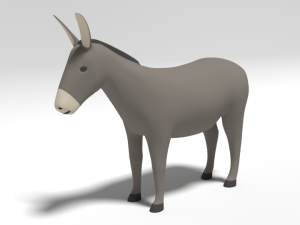 cartoon donkey 3Dモデル