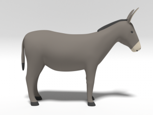 cartoon donkey 3D मॉडल