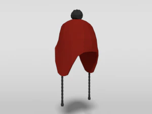 low poly cartoon beanie cap 3D Model