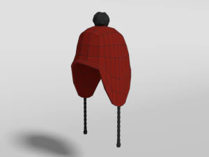 low poly cartoon beanie cap 3D Model