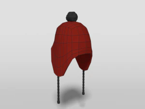 low poly cartoon beanie cap 3D Model