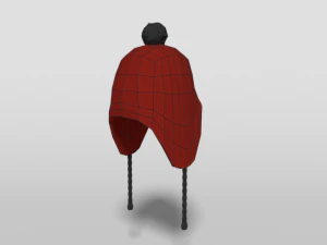 low poly cartoon beanie cap 3D Model