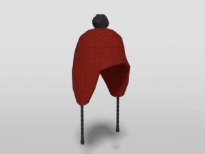 low poly cartoon beanie cap 3D Model