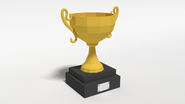 low poly cartoon trophy Model 3D .c4d .max .obj .3ds .fbx .stl .blend 
