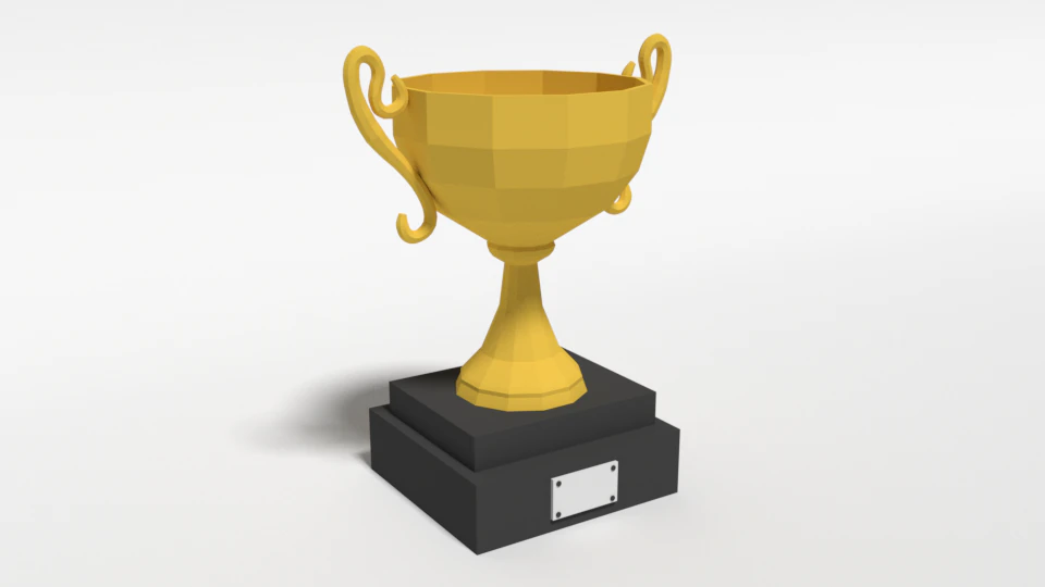 low poly cartoon trophy 3D Model .c4d .max .obj .3ds .fbx .stl .blend 