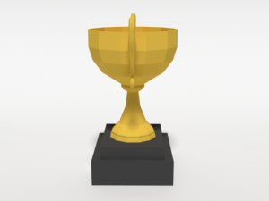 low poly cartoon trophy Model 3D