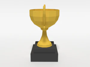 low poly cartoon trophy 3D Model