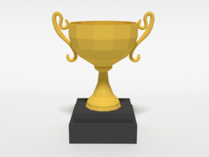 low poly cartoon trophy Model 3D