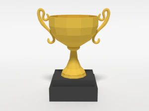 low poly cartoon trophy 3D Model