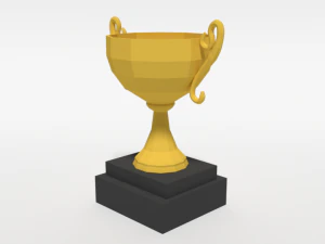 low poly cartoon trophy 3D Model