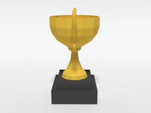 low poly cartoon trophy 3D Model