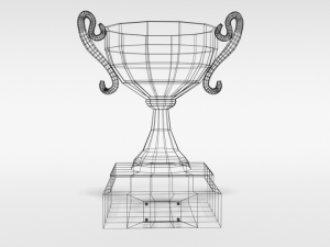 low poly cartoon trophy Model 3D