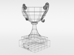 low poly cartoon trophy Model 3D