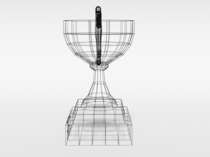 low poly cartoon trophy Model 3D