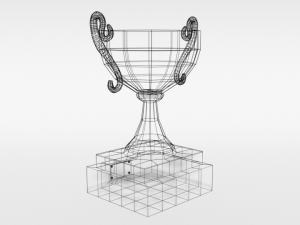 low poly cartoon trophy Model 3D