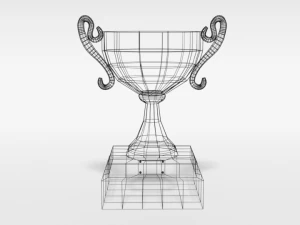 low poly cartoon trophy 3D Model