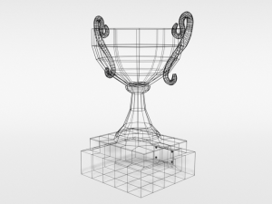low poly cartoon trophy Model 3D