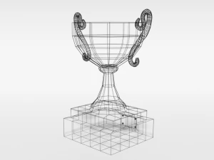 low poly cartoon trophy 3D Model
