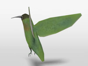 low poly cartoon hummingbird 3D Model