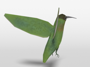 low poly cartoon hummingbird Modelo 3D