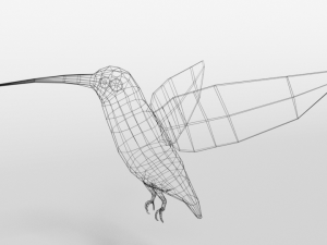 low poly cartoon hummingbird Modelo 3D