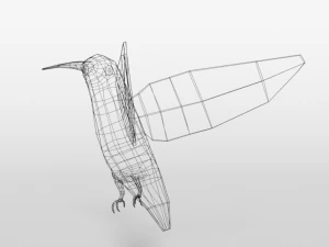 low poly cartoon hummingbird 3D Model