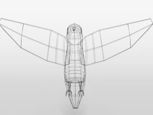 low poly cartoon hummingbird 3D Model