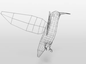 low poly cartoon hummingbird 3D Model